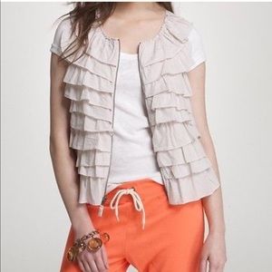 J. Crew Chambray Ruffled Vest